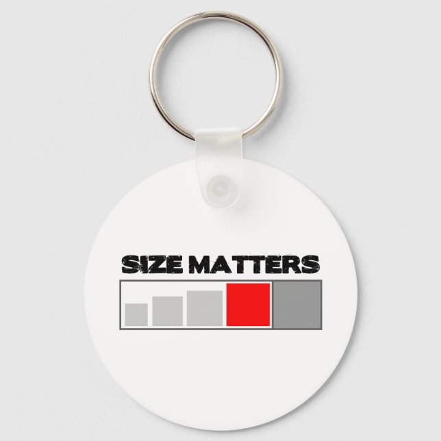 Size Matters - Geocaching Stuff Keychain (Front)