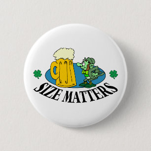 Size Matters - Irish Drinking Gift Pinback Button