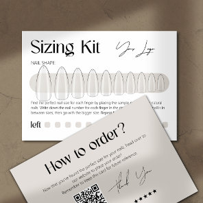 Sizing Kit Press-On Nails Modern Thank You Card