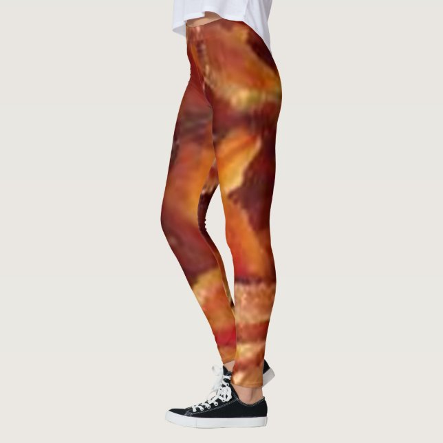 Sizzle in Style: Cute Pork and Bacon Pattern Leggings (Left)