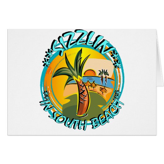 Sizzlin In South Beach Cards (Front Horizontal)