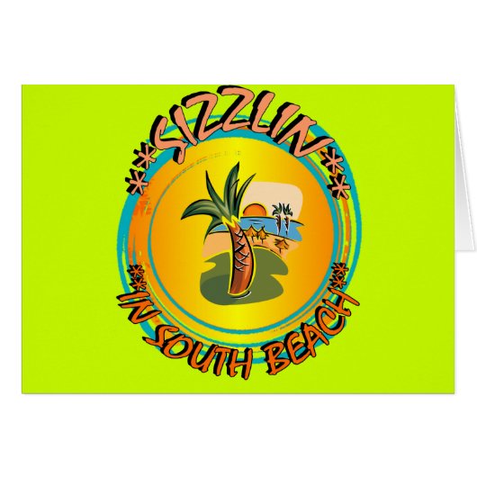Sizzlin in South Beach Cards (Front Horizontal)