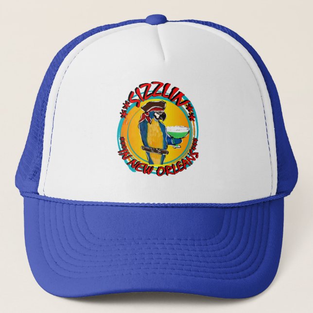 SIZZLIN PARROTS TRUCKER HAT (Front)
