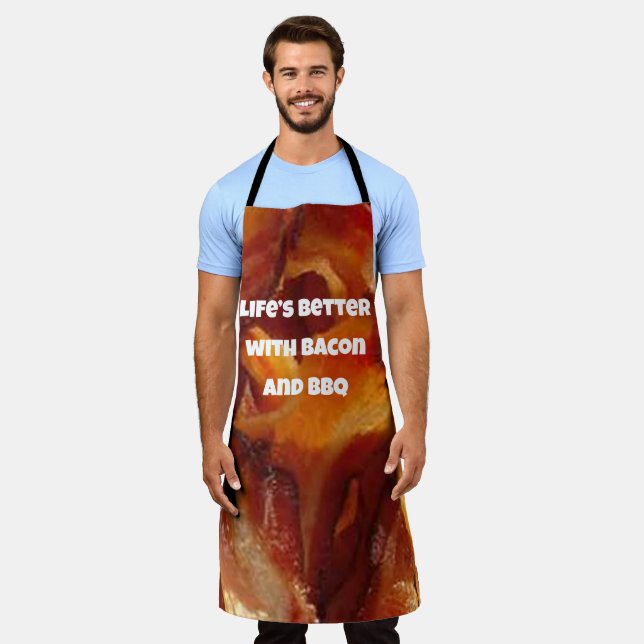 Sizzling Bacon Apron: Funny Custom Bacon Quotes Apron (Worn)