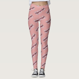 Sizzling Bacon Strips Breakfast Meat Food Leggings