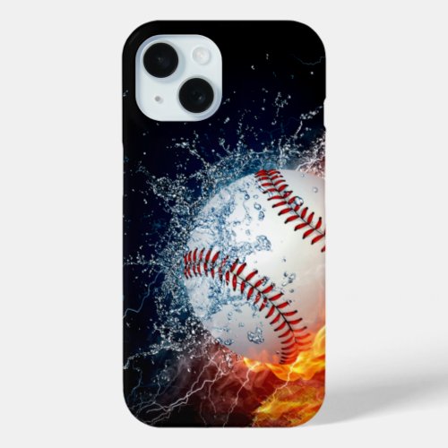 Sizzling Baseball iPhone 15 Case