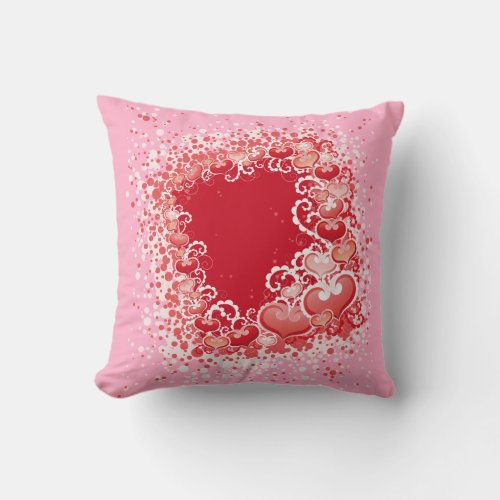 Sizzling Hearts Throw Pillow
