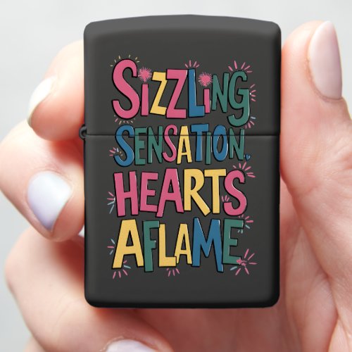 Sizzling Sensation Hearts Aflame Zippo Lighter
