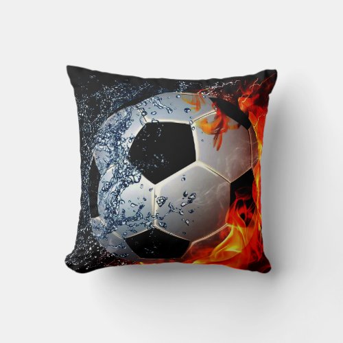 Sizzling Soccer Throw Pillow