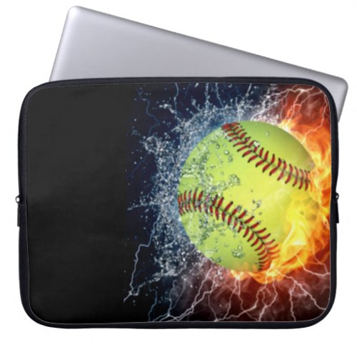 Sizzling Softball Laptop Sleeve