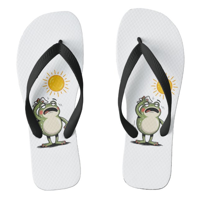 Sizzling Summer Frog Women's Flip-Flops Flip Flops (Footbed)