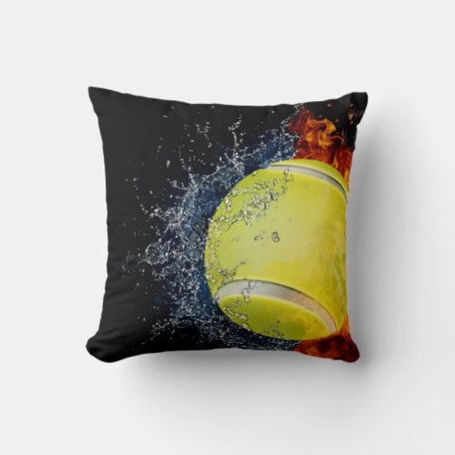 Sizzling Tennis Throw Pillow