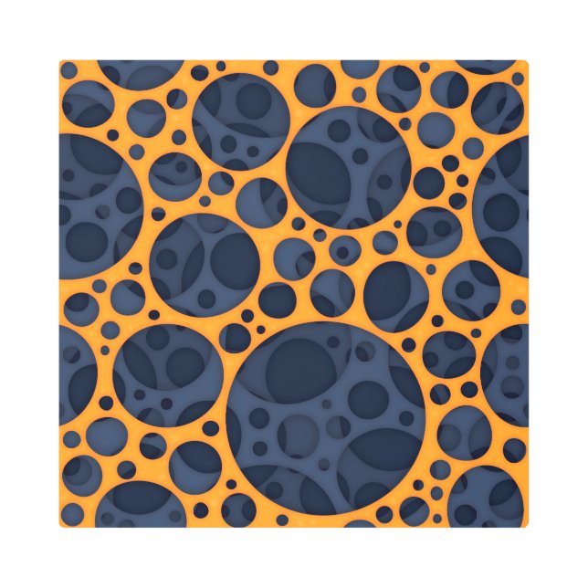Sizzling Trippy Abstract Lava Holes Design Pattern Metal Print (Front)