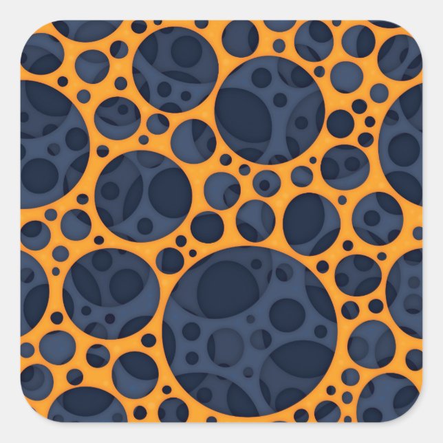 Sizzling Trippy Abstract Lava Holes Design Pattern Square Sticker (Front)