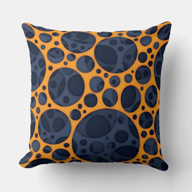 Sizzling Trippy Abstract Lava Holes Design Pattern Throw Pillow (Front)