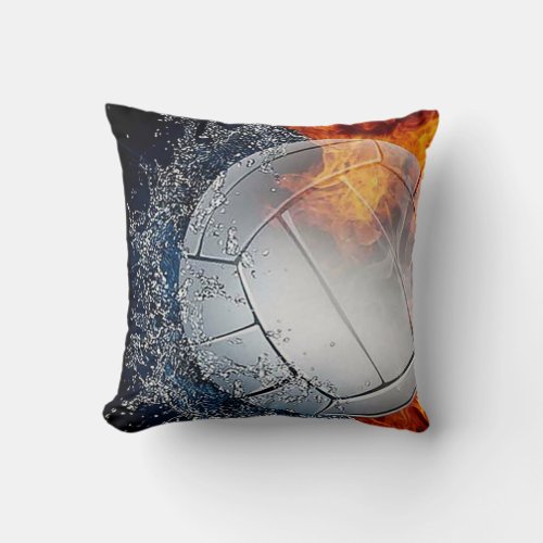 Sizzling Volleyball Throw Pillow