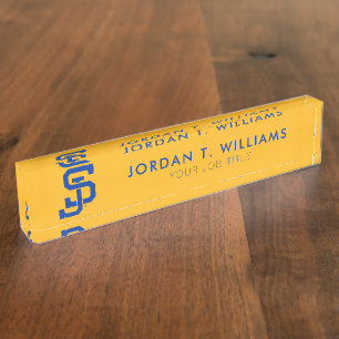 SJ Spartans logo Desk Name Plate