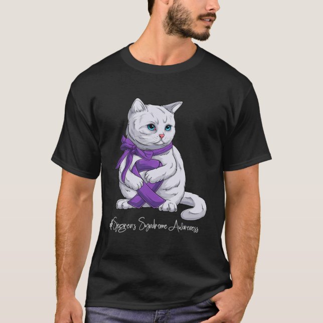 Sjogren s Syndrome Awareness Month Purple Ribbon C T-Shirt (Front)