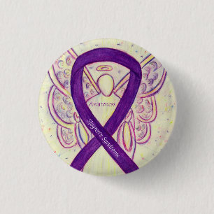 Sjogren's Syndrome Awareness Angel Ribbon Art Pin