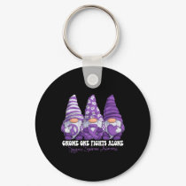 Sjogren's Syndrome Awareness Month Purple Ribbon G Keychain
