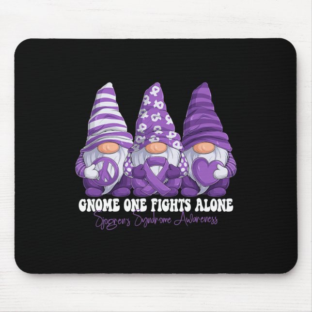 Sjogren's Syndrome Awareness Month Purple Ribbon G Mouse Pad (Front)
