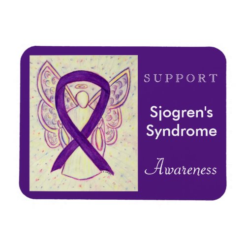 Sjogrens Syndrome Awareness Ribbon Angel Magnet