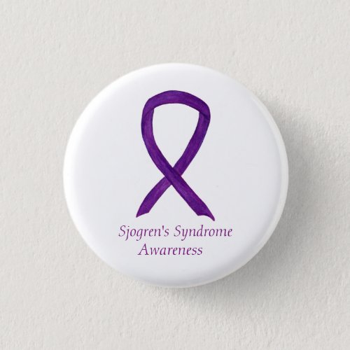 Sjogrens Syndrome Awareness Ribbon Custom Art Pin