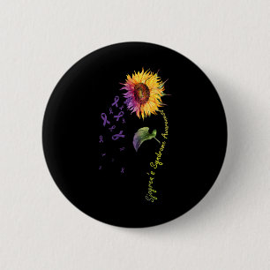 Sjogren's Syndrome Awareness Sunflower  Button