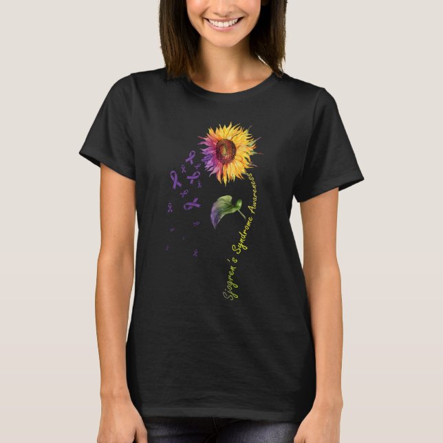 Sjogren's Syndrome Awareness Sunflower  T-Shirt (Front)