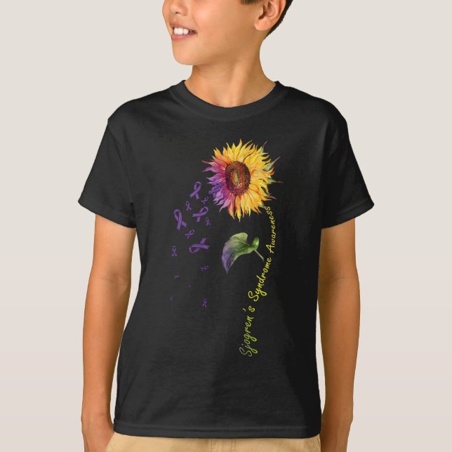 Sjogren's Syndrome Awareness Sunflower  T-Shirt (Front)