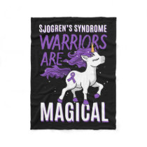 Sjogren's Syndrome Awareness Warrior Unicorn Sicca Fleece Blanket