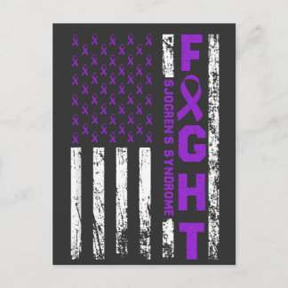 Sjogren's Syndrome Ribbon Fight US Flag Postcard