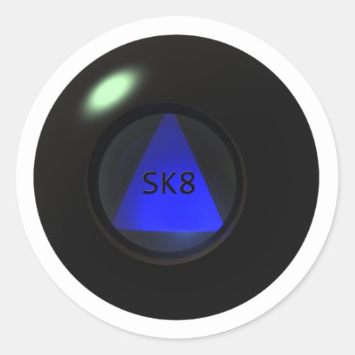 sk8_ball classic round sticker