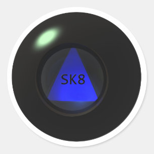 sk8_ball classic round sticker