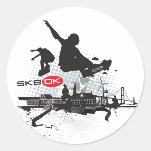SK8 DK CLASSIC ROUND STICKER
