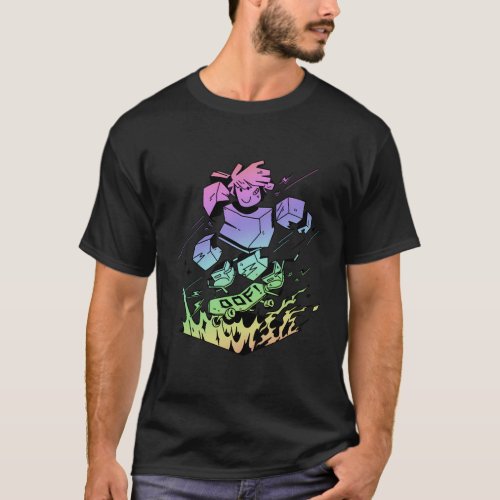 Sk8 Or Power Up Flames T_Shirt