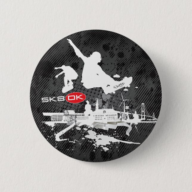 SK8DK Badge Pinback Button (Front)