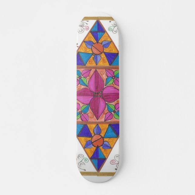 Sk8er Geometry Art Sk8Board Skateboard Deck (Front)