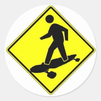 Sk8r Xing Classic Round Sticker by Mikeybillz at Zazzle