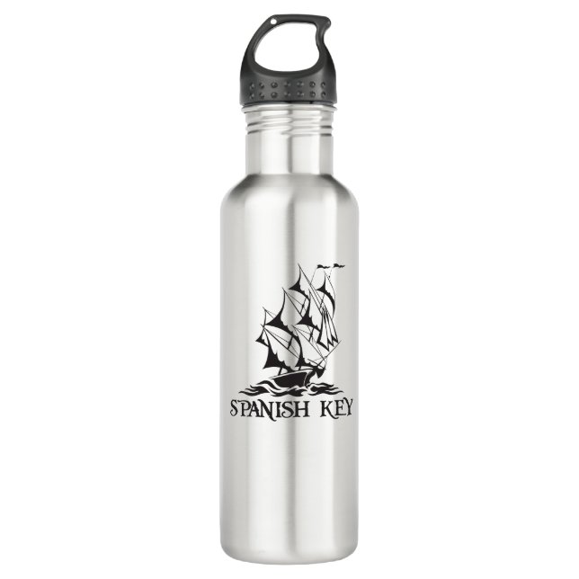 SK Ship Black Logo Stainless Steel Water Bottle (Front)
