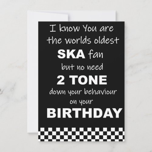 SKA Birthday humor card