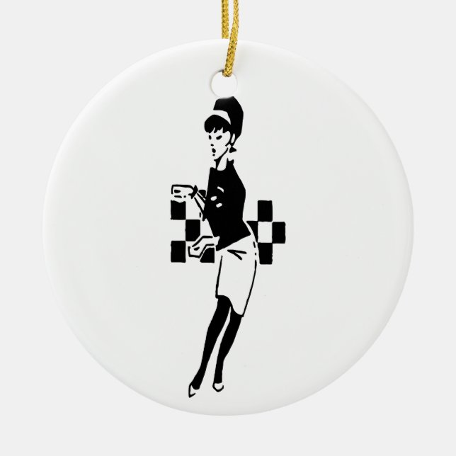 SKA Dancer Ceramic Ornament (Front)