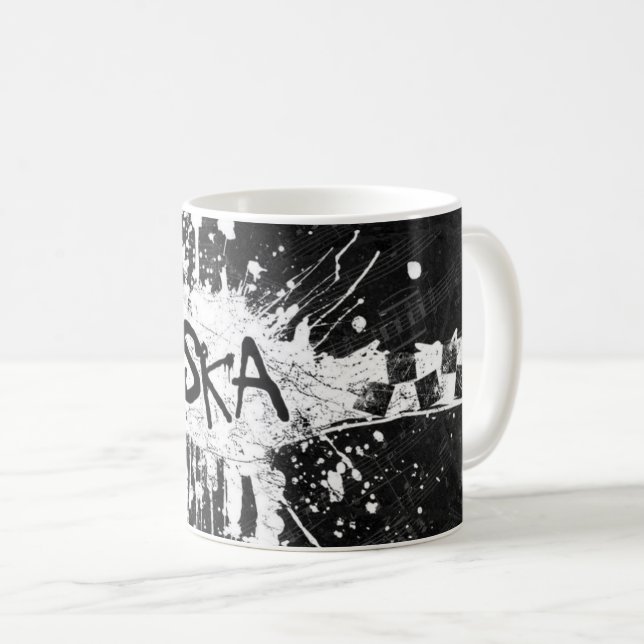 Ska music checkered old school punk rock 80's coffee mug (Front Right)