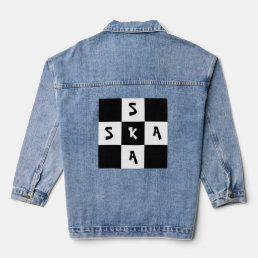 Ska music checkered old school punk rock 80&#39;s denim jacket