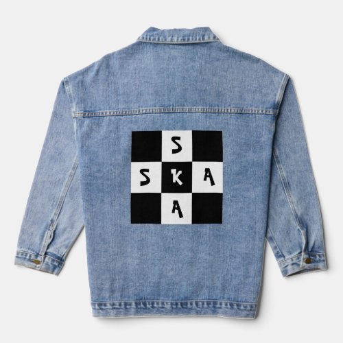 Ska music checkered old school punk rock 80s denim jacket