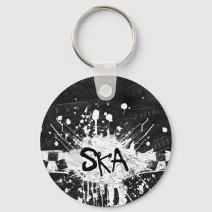 Ska music checkered old school punk rock 80's keychain
