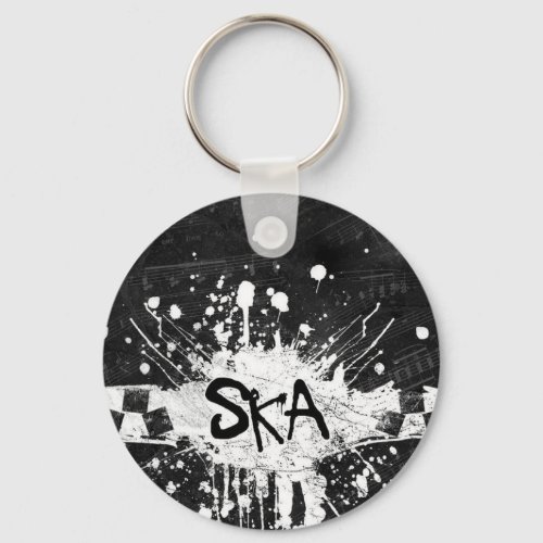 Ska music checkered old school punk rock 80s keychain