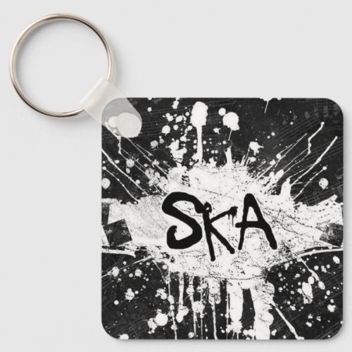 Ska music checkered old school punk rock 80s  keychain
