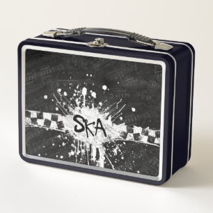 Ska music checkered old school punk rock 80's metal lunch box