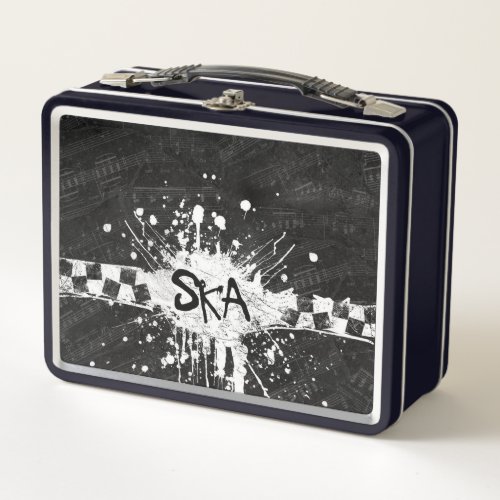 Ska music checkered old school punk rock 80s  metal lunch box